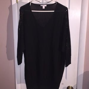 roz & ALI Black cold shoulder sequin sweater